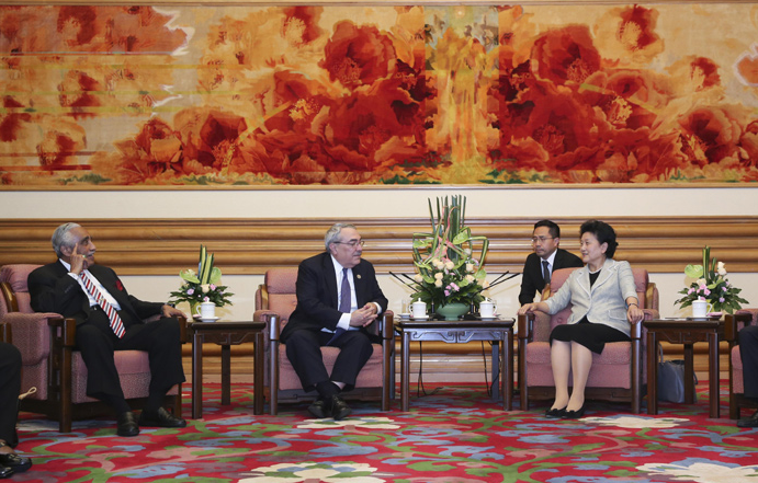 刘延东会见美国国会众院非洲裔议员小组代表团(图1)